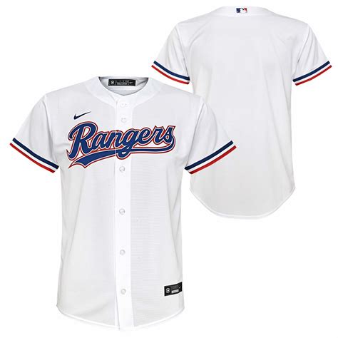 texas rangers nike official replica home jersey - youth